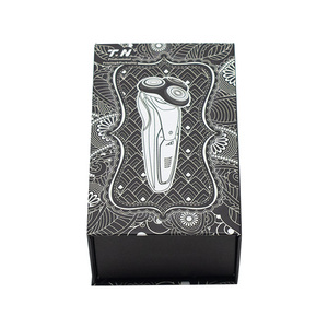 Custom Logo Shaver <b>Black</b> Paper <b>Box</b> Luxury Men's Razor <b>Gift</b> Set for Father's Day with Matt Lamination Embossing Printing Handling - Product Image 3