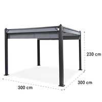 Pergola de jardin avec stores rétractables, structure en aluminium, abri tout temps pour patio, jardin et terrasse