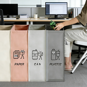 Contenedor de <span class=keywords><strong>Basura</strong></span> Plegable y Reutilizable para Clasificación Ecológica de Residuos, para Interiores y Exteriores, Grueso, Duradero, Portátil, Cubos de Almacenamiento - Product Image 2