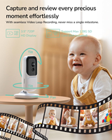 NeoView Monitor de Bebé con Cámara de Video Full HD de 3.5 Pulgadas, Proyección, Sin Wi-Fi, Visión Nocturna, VOX, Audio Bidireccional, Alerta de Temperatura, Reproducción de Canciones de Cuna en Bucle