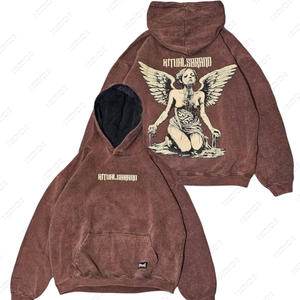 เสื้อมีฮู้ดผ้าฝ้ายเทอร์รี่บ็อกซี่ทรงหลวมโอเวอร์ไซส์สำหรับใส่ได้ทั้งชายและหญิง - Product Image 3