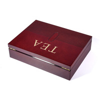 Boîte Cadeau de Luxe en Bois Poli avec Logo Personnalisé, Boîte d'Emballage Rectangulaire à Charnière en MDF pour Thé, Idéale pour Festival du Thé, OEM ODM