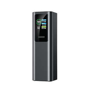Chargeur portable 30000mAh, <span class=keywords><strong>charge</strong></span> rapide 100W, batterie externe pour ordinateur portable, téléphone, tablette, boîtier en alliage, écran TFT, câble rétractable Type-C - Product Image 1