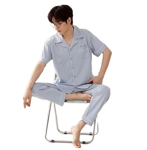 Set <span class=keywords><strong>Pigiama</strong></span> da <span class=keywords><strong>Uomo</strong></span> <span class=keywords><strong>3XL</strong></span> in Cotone 100% Traspirante, Collo Rovesciato, Maniche Lunghe e Pantaloni, Set Casual 3 Pezzi - Product Image 6