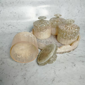 Juego de Bandejas para Servir Circulares de Resina Blanca de Lujo 2024, de la Mejor Calidad, Hechas a Mano, Ecológicas, Resistentes al Calor, con Diseño Desmontable - Product Image 2