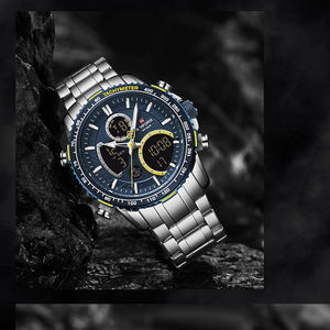 Watch Men NAVIFORCE NF9182 Brand Stainless Steel Band Waterproof Quartz Wristwatch Big Sports Chronograph <b>Clock</b> Watches - Product Image 3