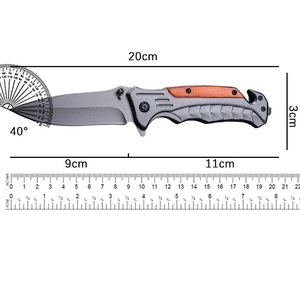 Cuchillo Plegable Multifuncional de Acero Inoxidable Personalizable OEM, para Supervivencia al Aire Libre, Camping, Bricolaje, con Mango de Madera - Product Image 6