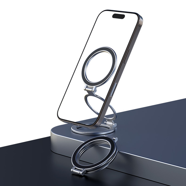 Foldable Magnetic Desktop Phone Kickstand, Hands Free Double-sided Magnetic Cellphone Stand for iPhone 17 Magnetic Phone Holder