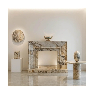 Cornice per Caminetto in Stile Europeo Personalizzata Newstar, Rivestimento in Marmo Calacatta Viola - Product Image 5