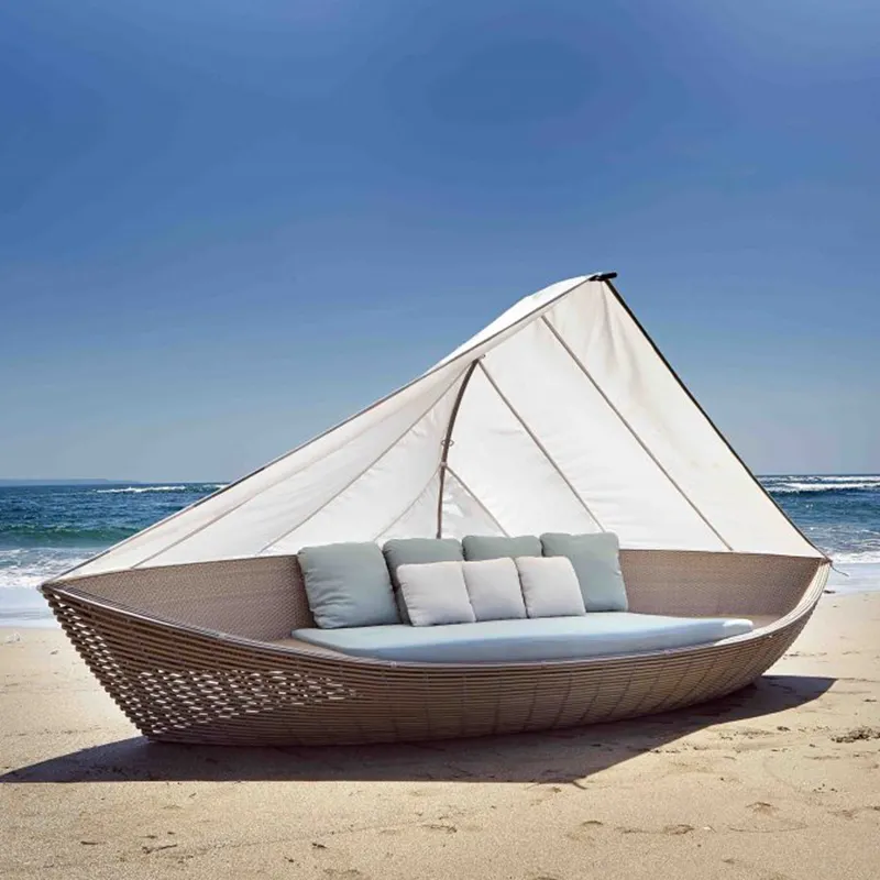 Tumbona de mimbre para exteriores, barco, hoteles, playa, nuevo diseño, 2020