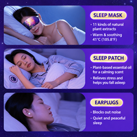 Kit de sommeil de voyage Trio : Patchs de sommeil, Masque oculaire chauffant, Bouchons d'oreilles, Huile essentielle de lavande pour avion, hôtel et relaxation