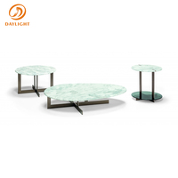 Offre Spéciale de luxe moderne table de café en marbre vert et ensemble de meubles de salon tv
