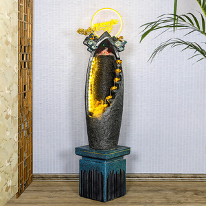 Fuente de agua Feng Shui Quanfangyuan con retroiluminación, forma irregular, decoración eléctrica para interiores, para el hogar, la oficina y la sala de estar. - Product Image 4