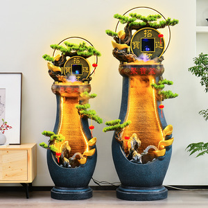 Chinese Style Flowing Water <b>Ornament</b> <b>Large</b> Size 53x43x168cm With Backlight Floor Standing Indoor Decoration For Living Room - Product Image 3