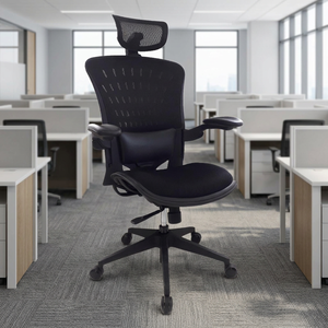 Ergonomic Modern Mesh Office <b>Chair</b> with Adjustable Armrest Fixed Headrest Lockable Tilt Swivel Design for Home Office Use - Product Image 1