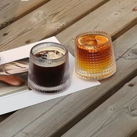 Ensemble de trois verres rotatifs pour café, thé au lait et boissons froides, style célébrité internet, verre à whisky pour la maison, directement de l'usine