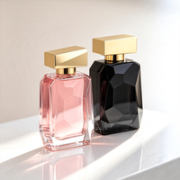 Botol Parfum Kaca Mewah Bentuk Persegi Tidak Beraturan 100ml Botol Parfum Semprot Kaca dengan Kotak Hadiah