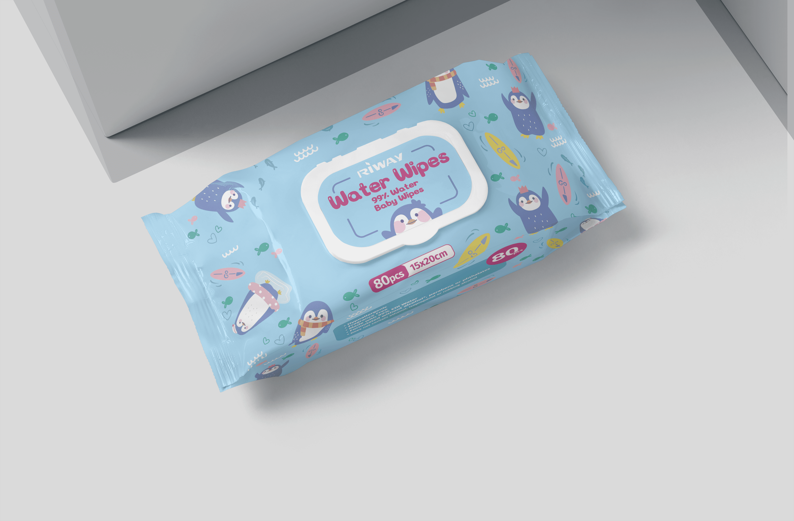 Blue-99% EDI water baby wipes