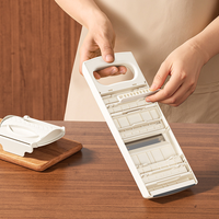 Mandoline-snijder 5 in 1 met handbeschermer, groentesnijder van roestvrij staal, verstelbare dikte voor aardappel, ui, fruit, 2 messen