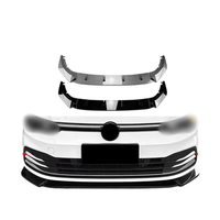 Glänzend Schwarzer und Carbon-Muster ABS Frontspoiler Passend für Volkswagen Golf MK8 2020-2024 Pro Standard Version