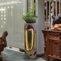 Ornamen Air Mengalir untuk Ruang Tamu, Air Mancur Ruang Tamu, Seni Modern, Humidifier Meja Resepsionis, Vas Lantai