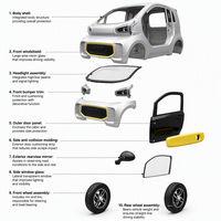 Voiture électrique BAIMA, couleur personnalisée, 60V/72V, 4 roues, double frein à disque, 2 portes, mini véhicule électrique, moteur 1500W, batterie au plomb-acide
