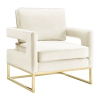 Ensemble de 2 fauteuils de salon de luxe pour salon, chaises modernes pour salon de beauté, fauteuil d'appoint en velours rose relaxant