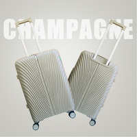 Ensemble de bagages Marksman tendance unisexe en polyester avec surface métallique, fermeture éclair et roulettes fixes, léger – Offre spéciale