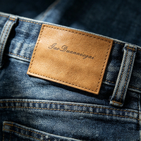 Étiquettes personnalisées en cuir microfibre écologique avec logo thermocollé pour jeans, vêtements, accessoires de confection à coudre, vente en gros OEM