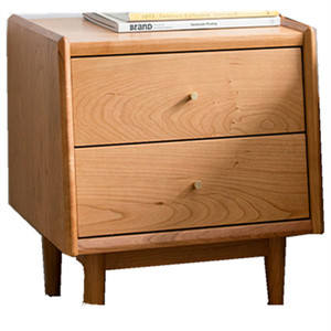Table de chevet compacte multifonctionnelle en bois massif cerisier, style nordique, meuble de rangement pour chambre à coucher, petite armoire, directement de l'usine - Product Image 3