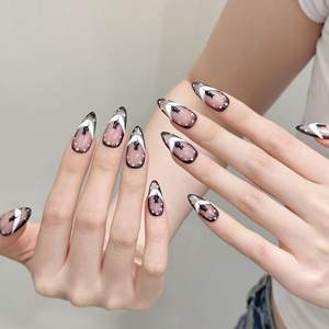 Descuento de fábrica de moda Sweetly Cool Dark Punk gato dibujado a mano atmósfera extraíble usable cubierta completa <span class=keywords><strong>Uñas</strong></span> acrílicas - Product Image 1