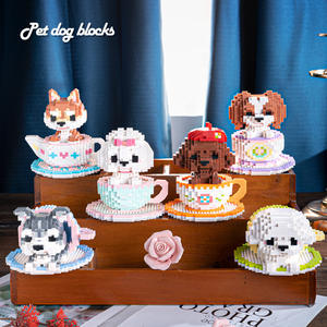 Adorable Miniatura de Perro en Forma de Taza de Té, Modelo de Bloques de Diamantes <span class=keywords><strong>Micro</strong></span> para Niños de 5 a 7 Años - Product Image 1