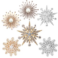 Broche en strass brillantes Lailna, nouveau Style, Badge moulinet, cadeau de noël, broche flocons de neige, 1 pièce