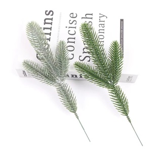 100 pezzi aghi di <span class=keywords><strong>pino</strong></span> artificiale rami Faux Greenery Pine Picks Christmas Red Berry Picks rami di bacche di agrifoglio - Product Image 2
