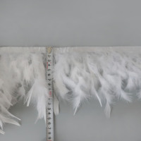 Frange en plumes de dinde bleues teintées pour la confection de coiffes, costumes de spectacle, ruban de couture DIY, artisanat et vêtements