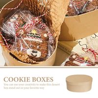 Boîte ovale en papier kraft pour gâteaux, taille moyenne 20x14x8cm avec couvercle, support à biscuits, conteneur de boulangerie pour l'emballage des produits de boulangerie domestiques