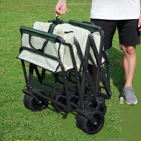 Remolque Plegable para Acampar al Aire Libre, Carrito de Compras Plegable de Cuatro Ruedas, de Acero y Oxford 600D, 86x50x102cm