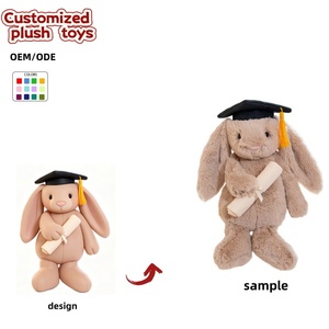 Peluche Lapin de Remise de Diplôme OEM/ODM - Animal en Peluche Personnalisé à Longues Oreilles <span class=keywords><strong>avec</strong></span> Toque et Diplôme pour Cadeau de Remise de Diplôme - Product Image 1