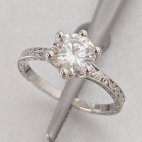 Bague de fiançailles solitaire en diamant de laboratoire de 1 carat, ronde, gravée, en or massif 10K/14K/18K, certifiée IGI, CVD/HPHT, personnalisée