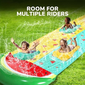 Factory Stock Product PVC Inflatable Watermelon <b>Slide</b> 6*1.48 Meters with 2 Boards and 4 Stakes for 2 Kids Outdoor Lawn Playing - Product Image 2