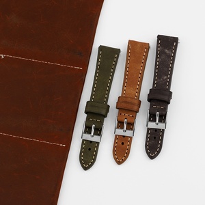 Vintage Distressed Echtleder-Uhrenarmband 18/20/22mm - Anpassbares Band für Retro Mechanische Dress-Uhren - Product Image 4