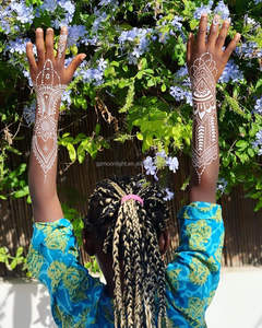 ลายฉลุกระดาษ3ชั้นลายฉลุทำจากพีวีซีลายสักรูปดอกไม้อินเดียมีคุณสมบัติชั่วคราวระดับมืออาชีพ - Product Image 4