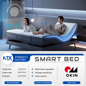 Lit électrique réglable, cadre de lit double, taille complète, reine, ajustements sans effort, meubles de chambre à coucher, fonctionnel, intelligent - Product Image 4