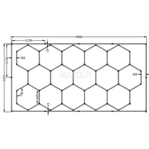 Su misura 15 griglia LED plafoniere nuovo Design esagonale per autosalone e officina di riparazione corpo lampada in alluminio - Product Image 6