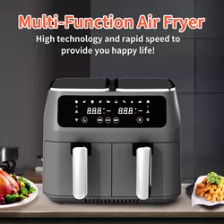 <span class=keywords><strong>Friteuse</strong></span> à Air <span class=keywords><strong>Double</strong></span> avec <span class=keywords><strong>Double</strong></span> panier 9l, deux zones, 2 paniers, <span class=keywords><strong>friteuse</strong></span> à Air électrique numérique - Product Image 3