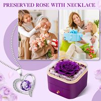 Eeuwigdurende geconserveerde roos hart ketting romantisch cadeau voor Valentijnsdag, jubileum, verjaardag, Moederdag, vrouwen, moeder, vrouw, dochter