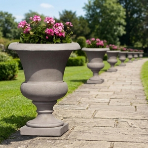 Glasfaser-Gartenurne Klassischer Hoher Blumentopf Dekorativer Außen-Pflanzkübel für Villa, Garten, Hotel, Innenhof und Landschaftsgestaltung - Product Image 5