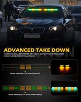 Barre lumineuse de signalisation de danger clignotante à 48 LED pour pare-brise intérieur de camions et véhicules, ambre vert