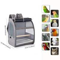 Sac à dos de transport portable pour oiseaux avec perchoir et plateau, pour calopsites et perroquets, respirant, grand espace, sac de voyage pour cage à oiseaux