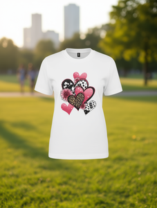 T-Shirt Casual da Donna con Stampa a Cuore, Manica Corta, Collo Tondo, 100% Cotone Jersey, Comoda, Stile Primavera-Estate - Product Image 2